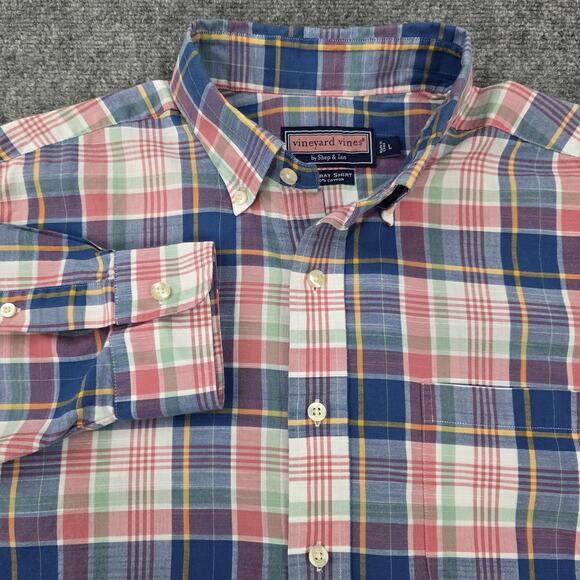 Vineyard Vines Shirt Mens Large Multicolor Plaid Murray Button Down Long Sleeve - Picture 1 of 16